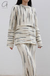 SWAYING/KNIT coarse wool gradient pullover SW22AW1T71 white/black brown